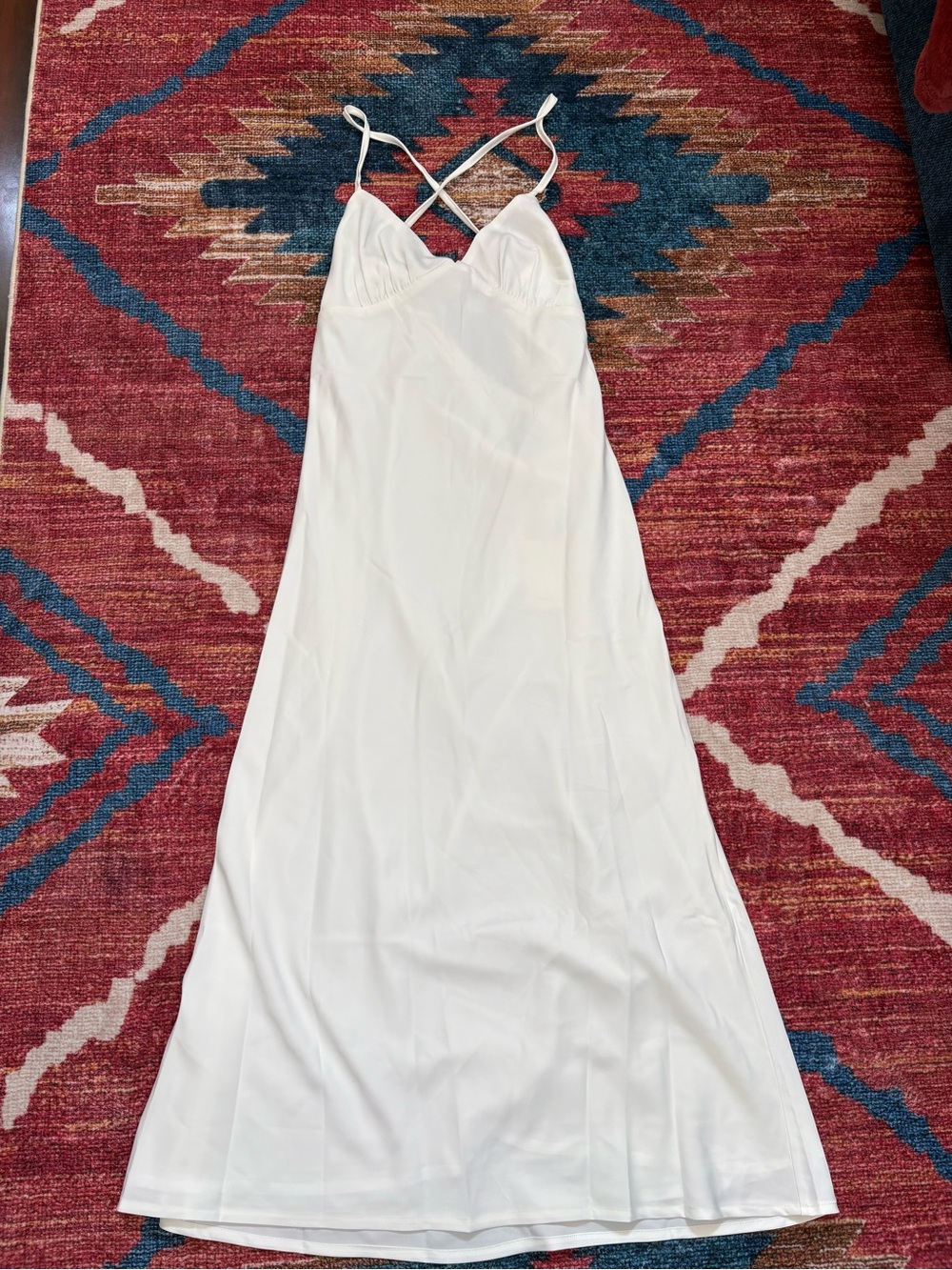Peppermayo White Cross-Back Slip Maxi Dress